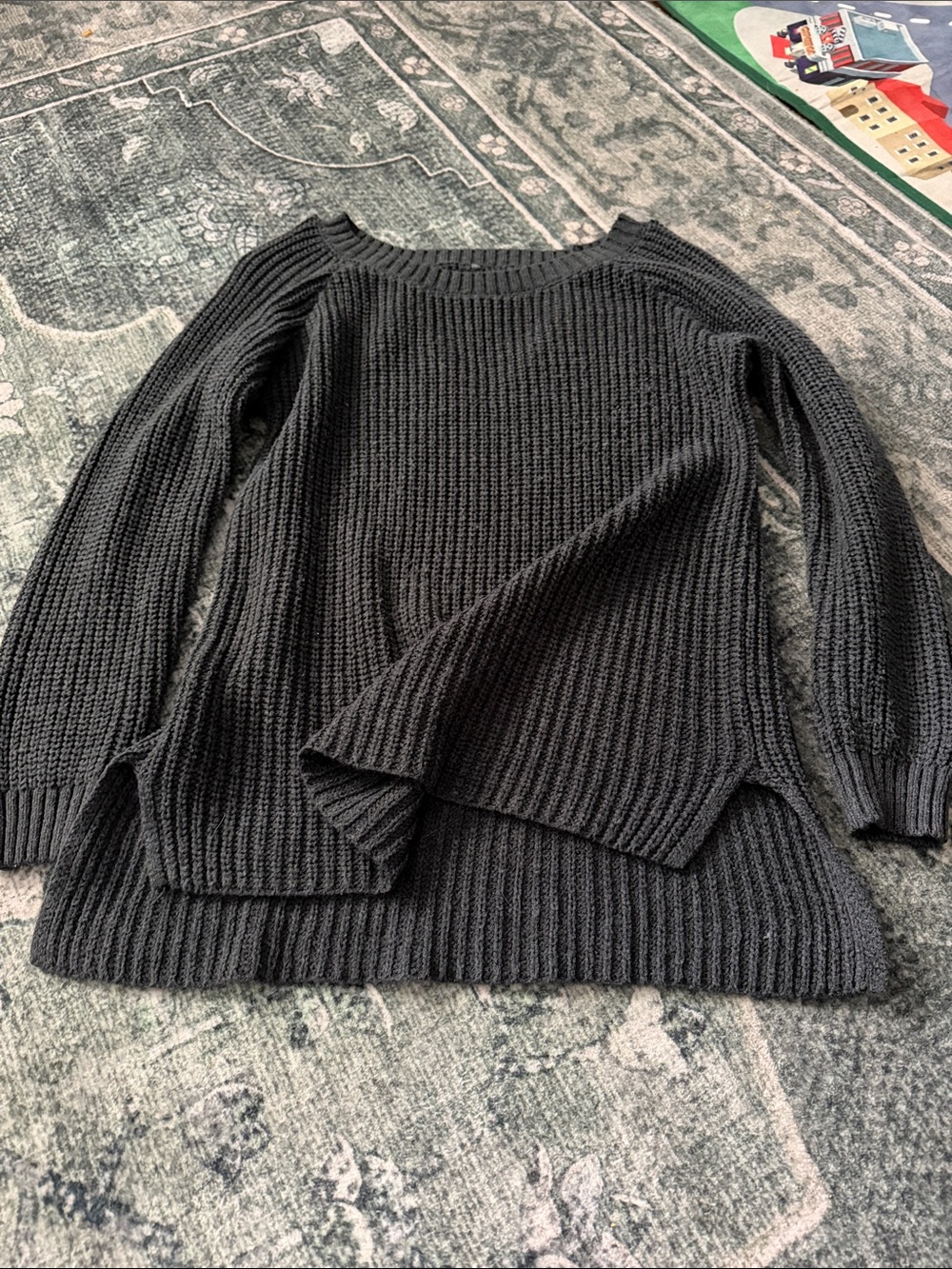 Black Ribbed Knit Women's Sweater - Classic Pullover